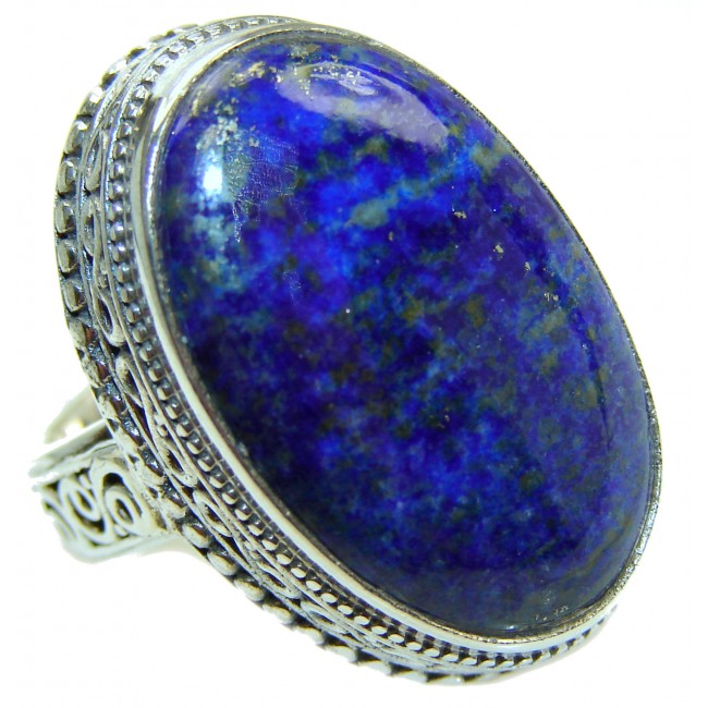 Natural Lapis Lazuli .925 Sterling Silver handcrafted ring size 6 1/4