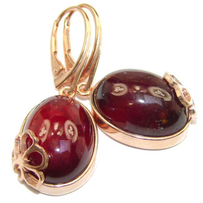 Authentic Garnet Rose 18K Gold over .925 Sterling Silver handmade earrings