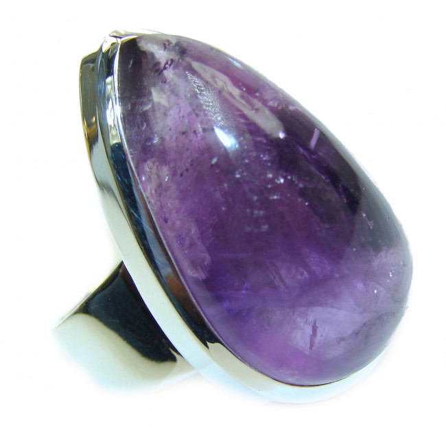 Spectacular genuine Amethyst .925 Sterling Silver handcrafted Ring size 10