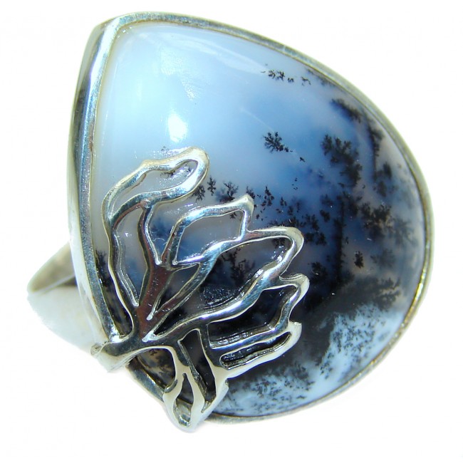 Top Quality Dendritic Agate .925 Sterling Silver hancrafted Ring s. 7 1/4