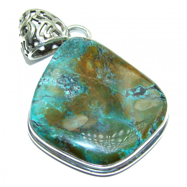 Exquisite Turquoise .925 Sterling Silver handmade Pendant