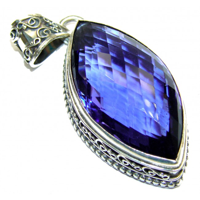 Large Purple Quartz .925 Sterling Silver handcrafted pendant