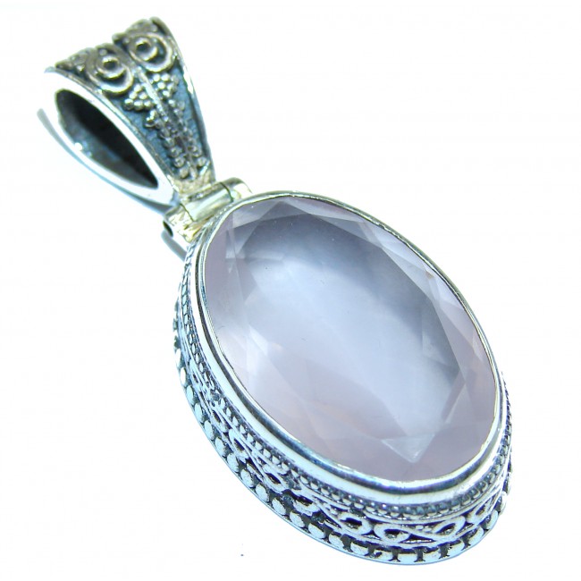 Authentic Rose Quartz .925 Sterling Silver handcrafted Pendant