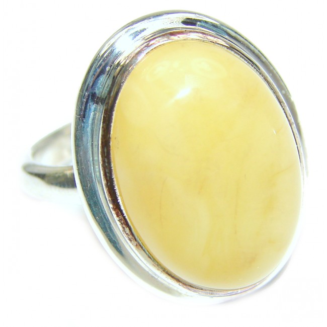 Genuine Butterscotch Baltic Amber .925 Sterling Silver handmade Ring size 8 1/4
