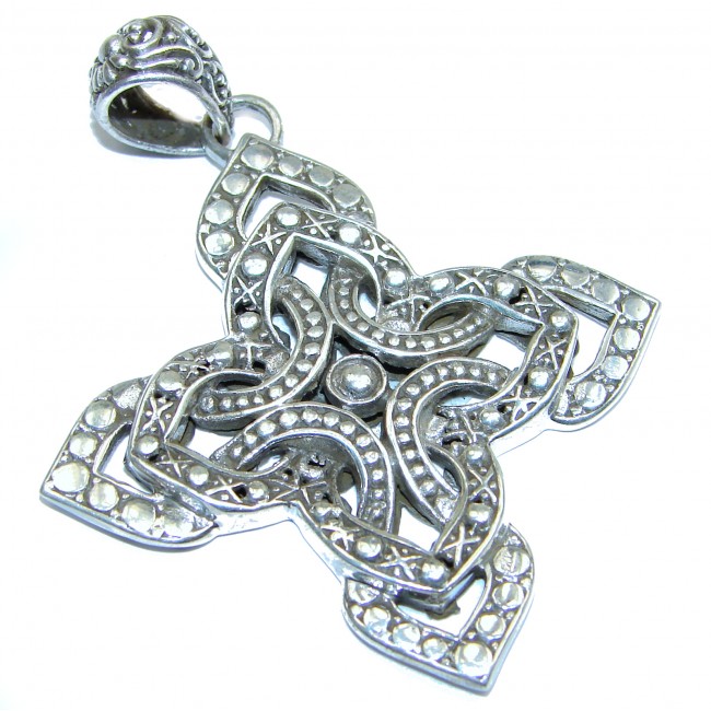 Huge Celtic Cross Design .925 Sterling Silver handcrafted Pendant