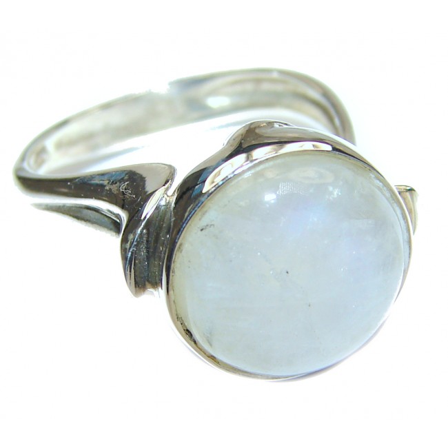 Fire Moonstone .925 Sterling Silver handmade Ring size 8 1/2