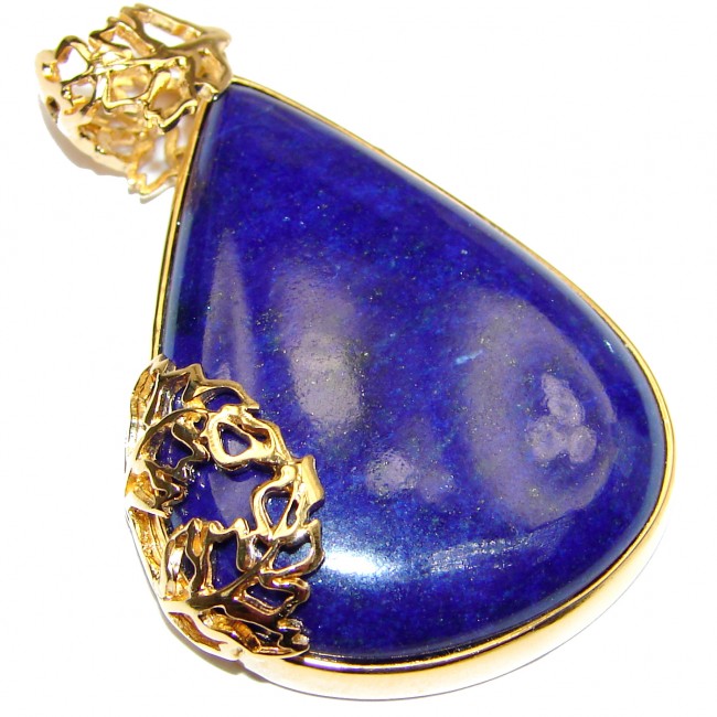 Blue authentic Lapis Lazuli 18K Gold over .925 Sterling Silver handcrafted Pendant