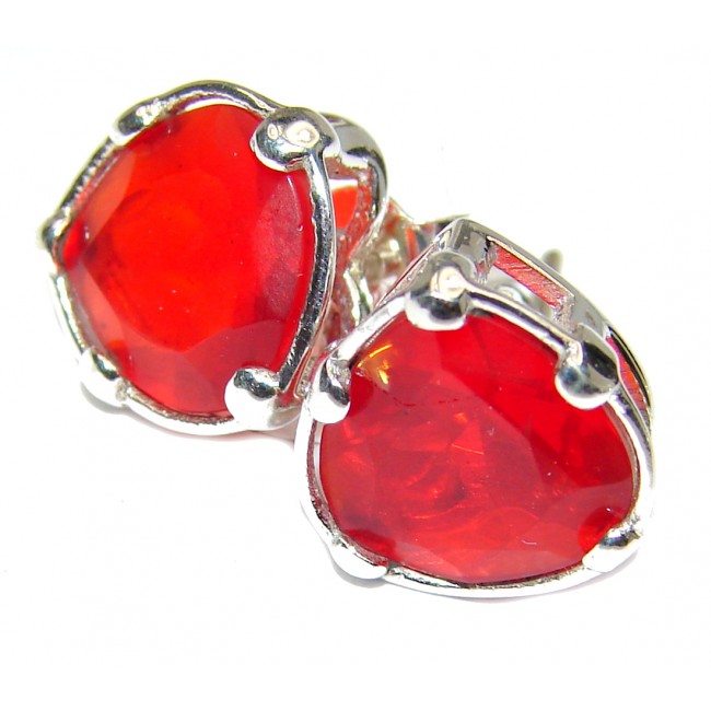 Red Passion Topaz .925 Sterling Silver handcrafted earrings