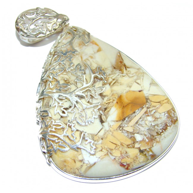 HUGE Australian Bracciated Mookaite Jasper .925 Sterling Silver handcrafted pendant
