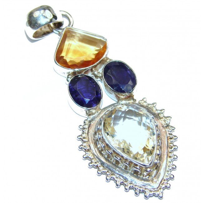 Great quality genuine Citrine .925 Sterling Silver handcrafted Pendant