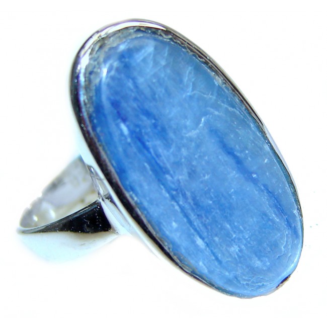 Natural Kyanite .925 Sterling Silver handcrafted ring size 6