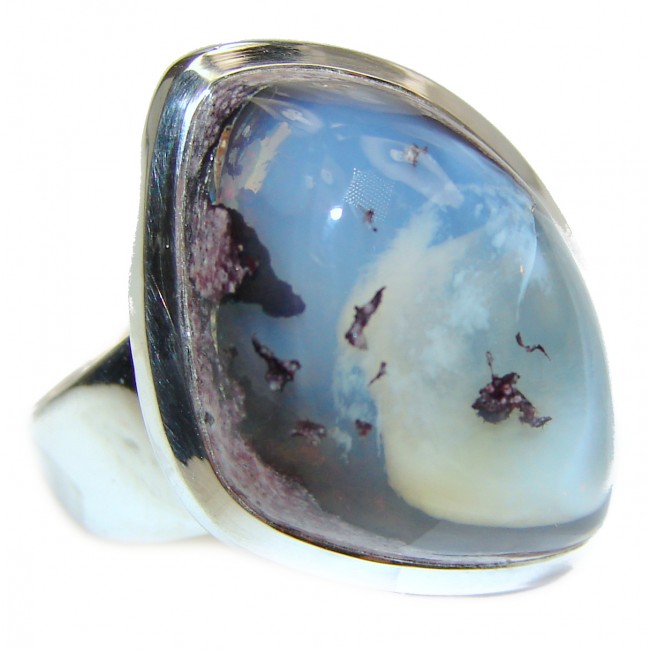HUGE Australian Boulder Opal .925 Sterling Silver handcrafted ring size 8