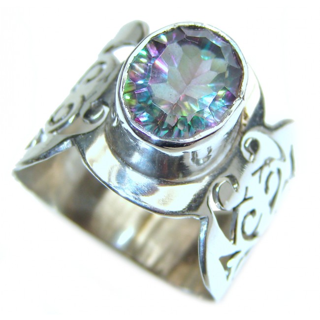 Exotic Magic Topaz .925 Sterling Silver handcrafted Ring s. 9
