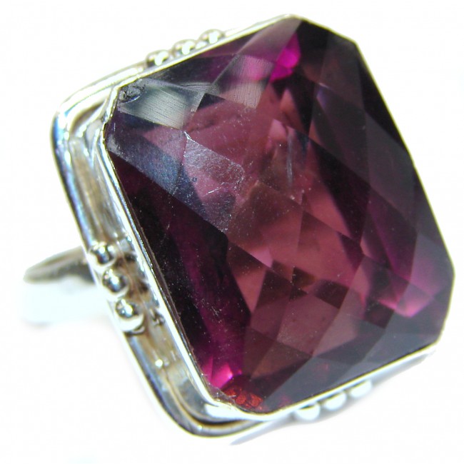 Incredible purple Quartz .925 Sterling Silver handcrafted Ring Size 9 1/2