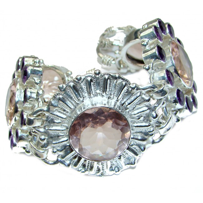 Get Glowing Purple Quartz .925 Sterling Silver handcrafted Bracelet