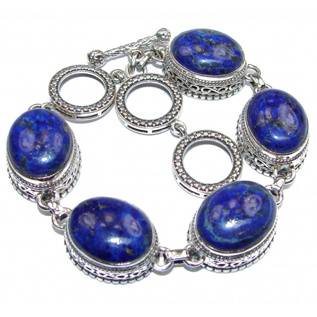 Chic Blue Waves Lapis Lazuli .925 Sterling Silver handcrafted Bracelet