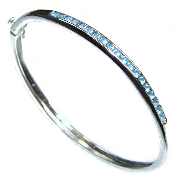 Luxury Swiss Blue Topaz .925 Sterling Silver Bracelet