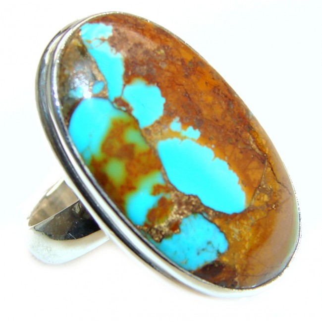 Carico Lake Turquoise .925 Sterling Silver handmade Ring size 8
