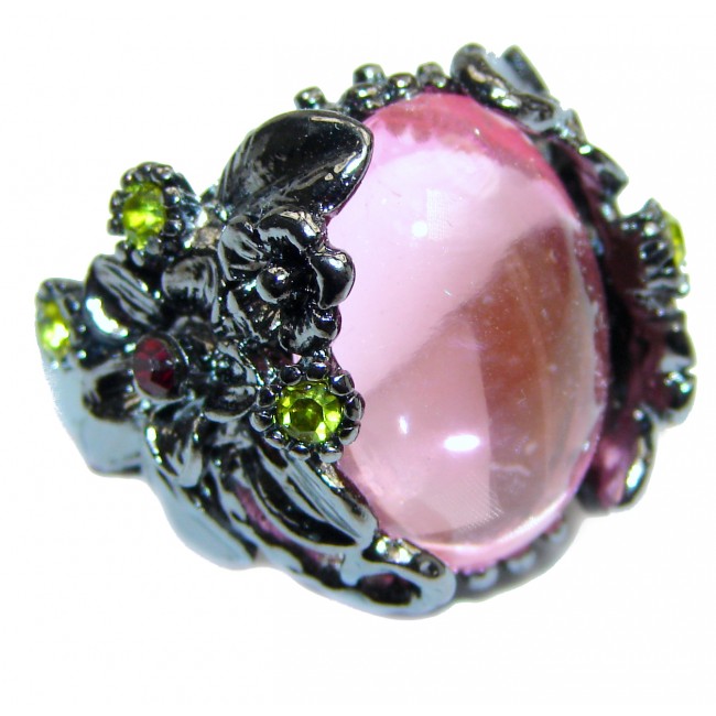 Pink Topaz .925 Sterling Silver handmade Ring s. 6 1/4