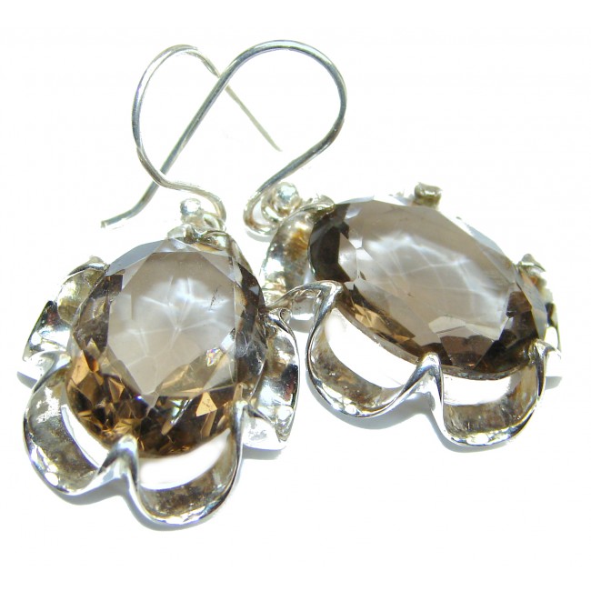 Gorgeous Smoky Quartz .925 Sterling Silver earrings