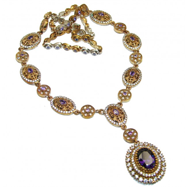 Magic Purple Rainbow Topaz .925 Sterling Silver handmade necklace