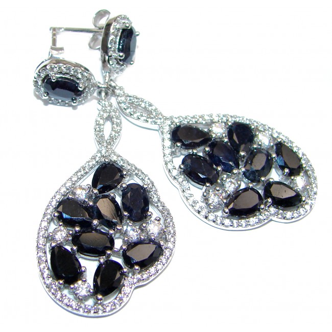 Blooming Garden Sapphire .925 over Sterling Silver earrings