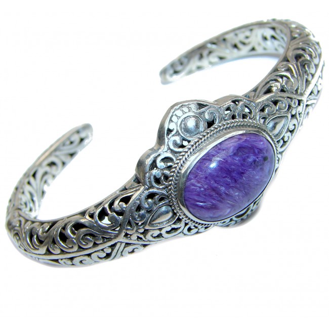 Gorgeous Design Siberian Charoite .925 Sterling Silver handcrafted Bracelet / Cuff