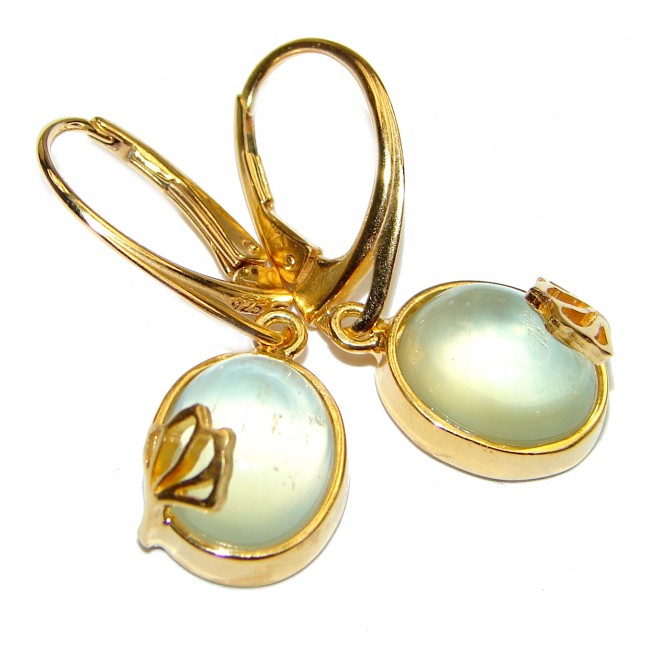 Authentic Moss Prehnite 18K Gold over .925 Sterling Silver handmade earrings