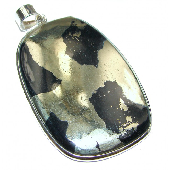Large Unique Pyrite .925 Sterling Silver pendant