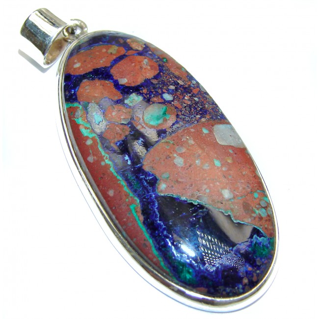 Authentic Azurite .925 Sterling Silver handmade Pendant