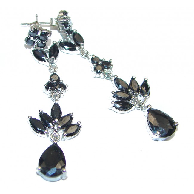 Vintage Design Black Onyx .925 Sterling Silver HANDCRAFTED earrings