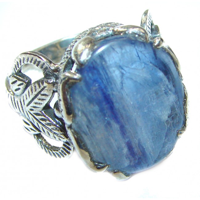 Huge Natural 26ct Kyanite .925 Sterling Silver handcrafted ring size 6