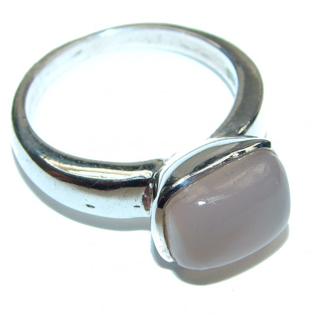 Authentic Rose Quartz .925 Sterling Silver handcrafted ring s. 7