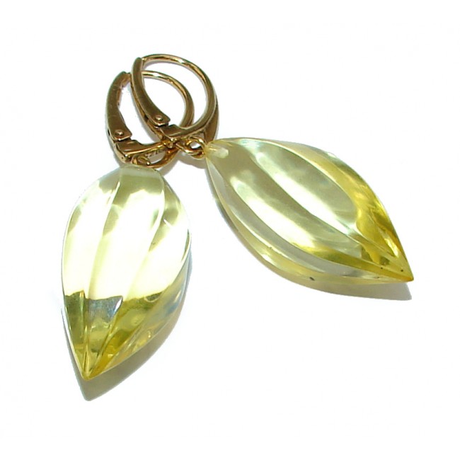 Her Majesty Genuine faceted Baltic Amber .925 Sterling Silver handcrafted Huge Earrings