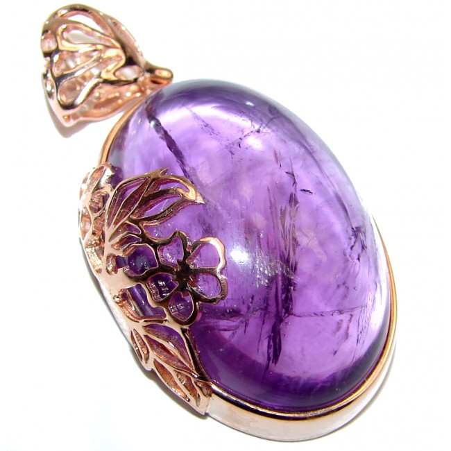 Purple Treasure Genuine Amethyst 14K Gold over .925 Sterling Silver handcrafted pendant