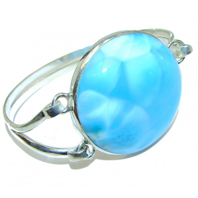 Caribbean best quality Blue Larimar .925 Sterling Silver handcrafted Bracelet / Cuff