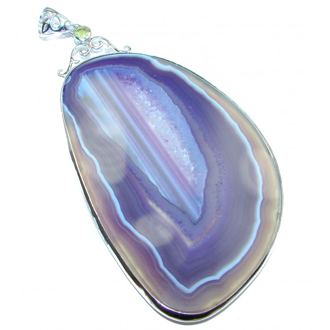 Pure Perfection Natural Botswna Agate .925 Sterling Silver handmade Pendant