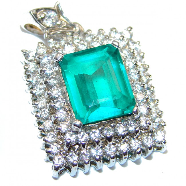 Deluxe Emerald .925 Sterling Silver handmade Pendant