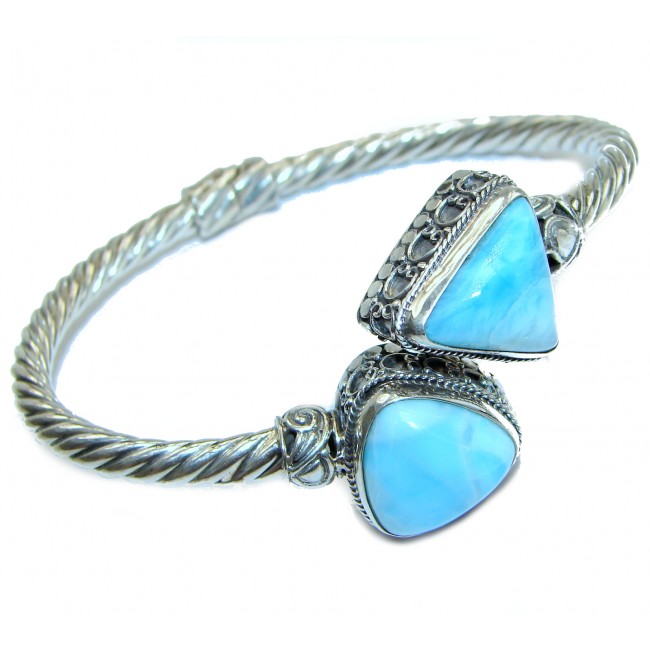 LUXURY Blue Larimar .925 Sterling Silver handcrafted Bracelet