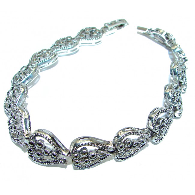 Precious Marcasite .925 Sterling Silver handmade Bracelet