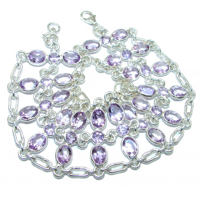 Royal quality Authentic Amethyst .925 Sterling Silver handcrafted Bracelet