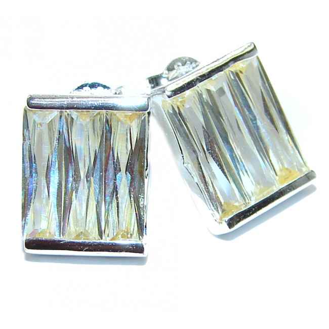 Classy Yellow Topaz .925 Sterling Silver handcrafted earrings
