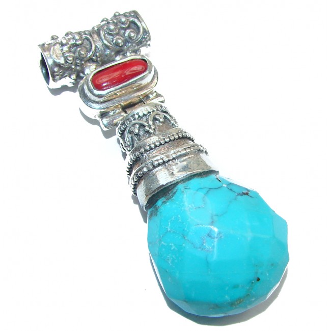 Genuine Turquoise .925 Sterling Silver handcrafted Pendant