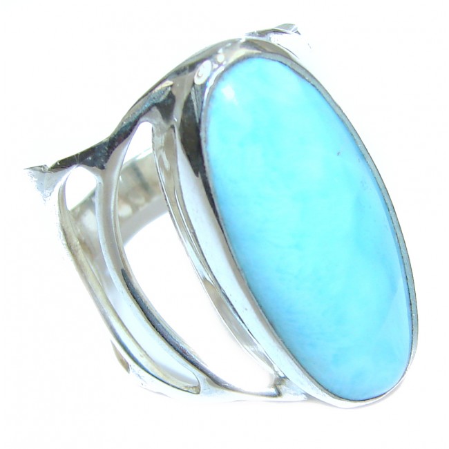 Dominican Republic Larimar .925 Sterling Silver handcrafted Ring s. 9