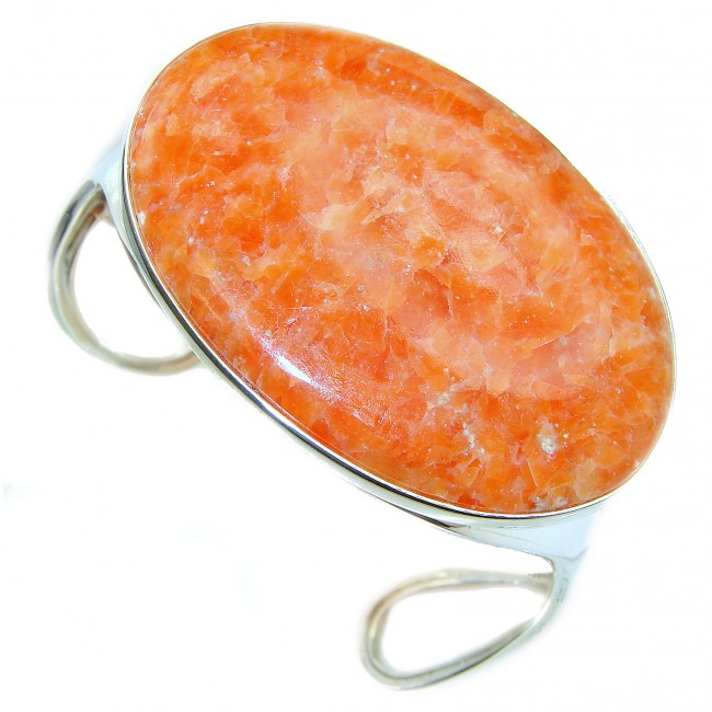 LARGE Golden Calcite highly polished .925 Sterling Silver handcrafted Bracelet / Cuff