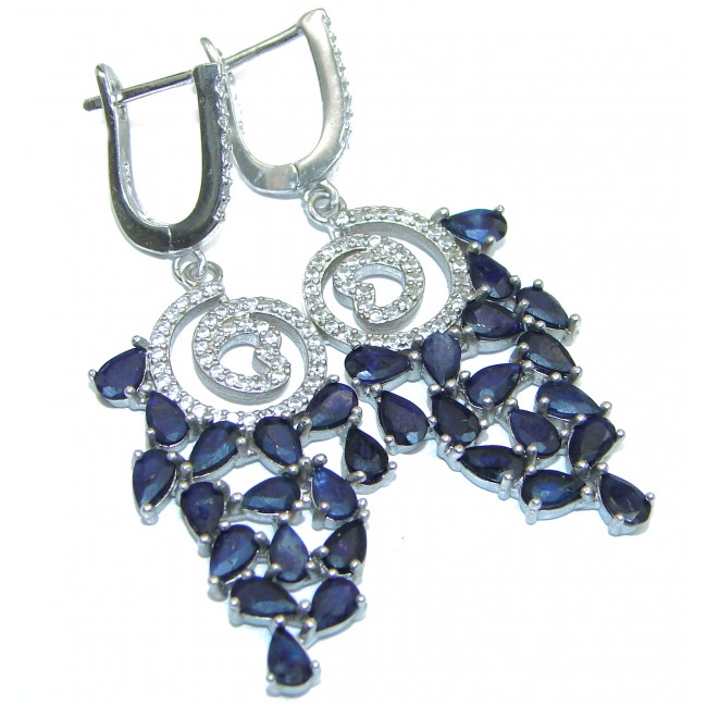 Bella Authentic Sapphire .925 Sterling Silver handmade earrings