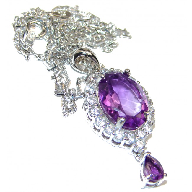 Purple Queen authentic Amethyst .925 Sterling Silver handcrafted necklace