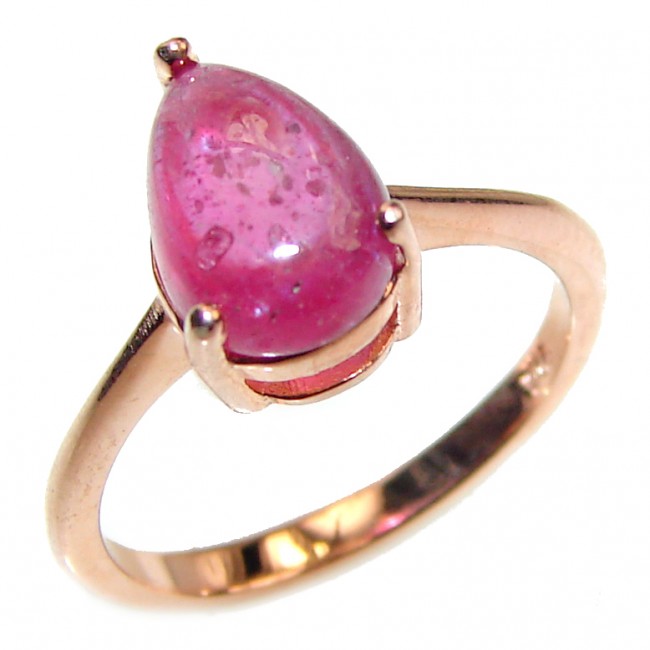 Amazing genuine Ruby .925 Sterling Silver handcrafted Statement Ring size 6