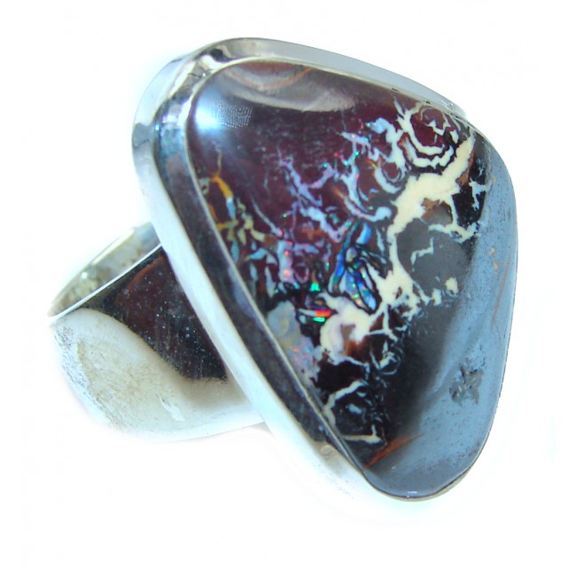 Australian Koroit Opal .925 Sterling Silver handcrafted Ring size 8