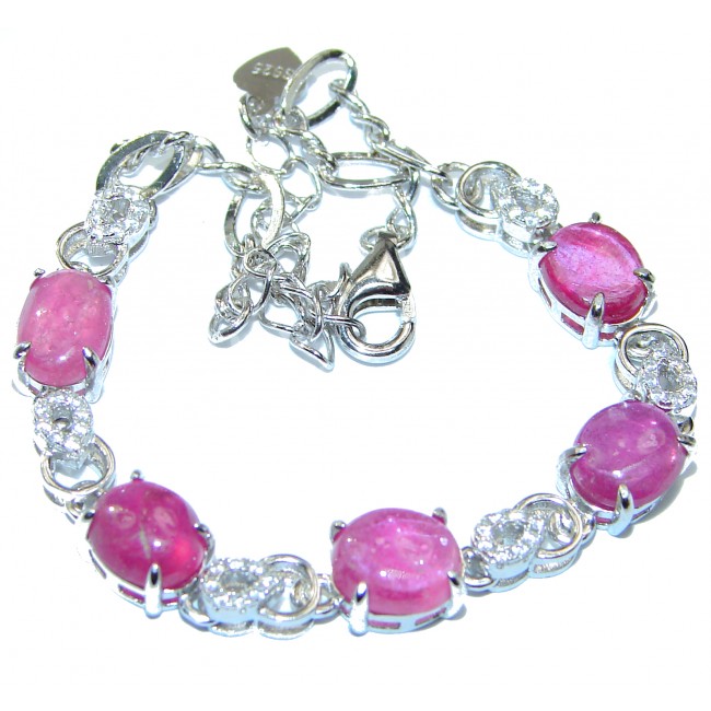 Authentic Spectacular Kashmir Ruby .925 Sterling Silver handcrafted Bracelet